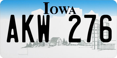 IA license plate AKW276