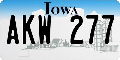 IA license plate AKW277