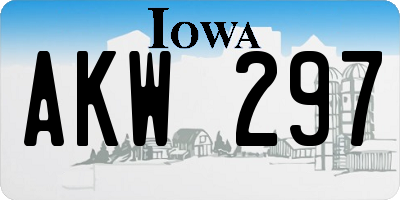 IA license plate AKW297