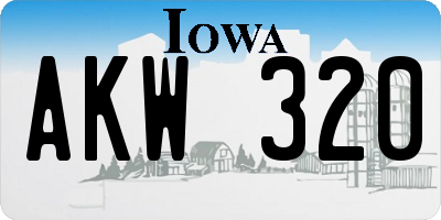 IA license plate AKW320