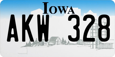 IA license plate AKW328