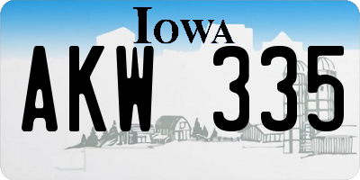 IA license plate AKW335