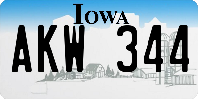 IA license plate AKW344
