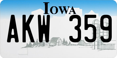 IA license plate AKW359