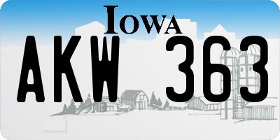 IA license plate AKW363