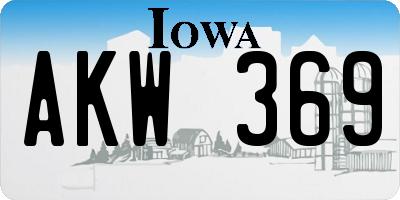 IA license plate AKW369