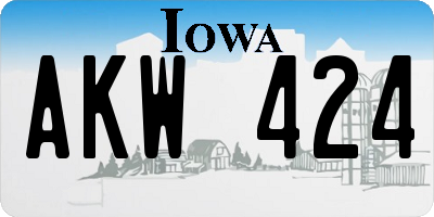 IA license plate AKW424