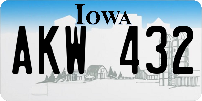IA license plate AKW432