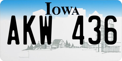 IA license plate AKW436