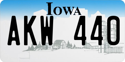 IA license plate AKW440