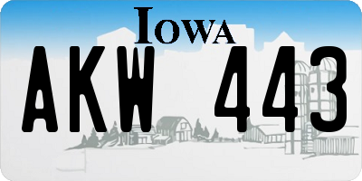 IA license plate AKW443