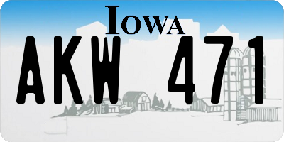 IA license plate AKW471