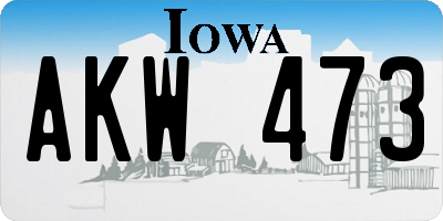 IA license plate AKW473