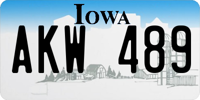 IA license plate AKW489
