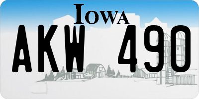 IA license plate AKW490