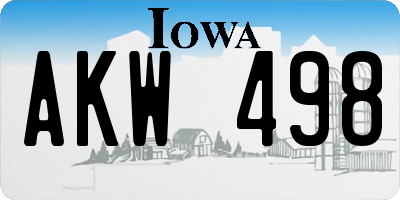IA license plate AKW498