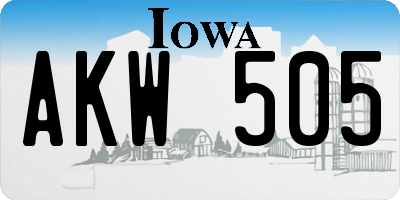 IA license plate AKW505