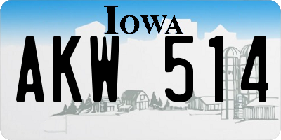IA license plate AKW514