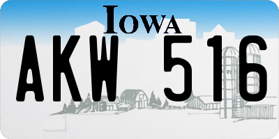 IA license plate AKW516