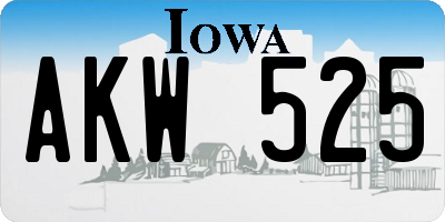 IA license plate AKW525