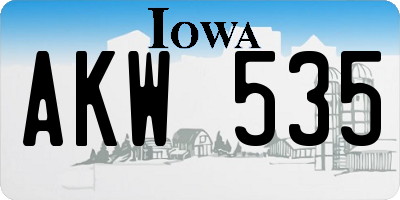 IA license plate AKW535