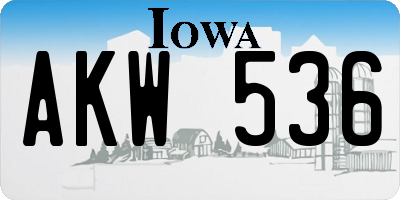 IA license plate AKW536