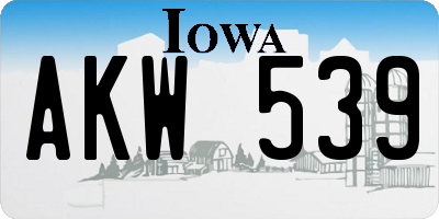 IA license plate AKW539