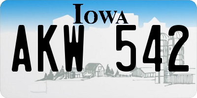 IA license plate AKW542