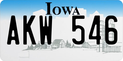 IA license plate AKW546