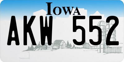 IA license plate AKW552