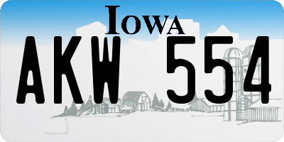 IA license plate AKW554