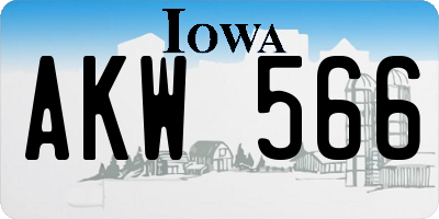 IA license plate AKW566