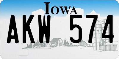 IA license plate AKW574