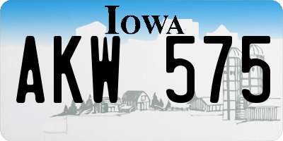 IA license plate AKW575