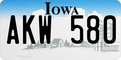IA license plate AKW580