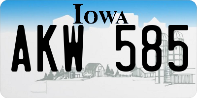 IA license plate AKW585