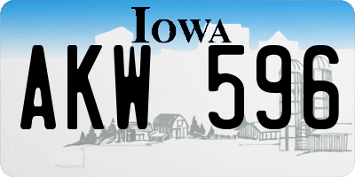 IA license plate AKW596
