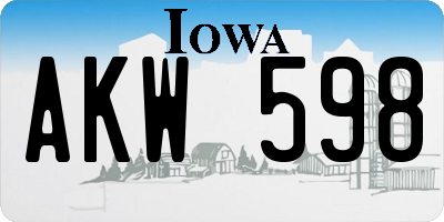 IA license plate AKW598