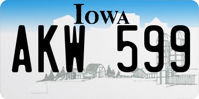 IA license plate AKW599