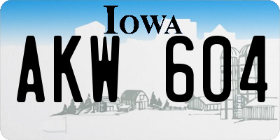 IA license plate AKW604