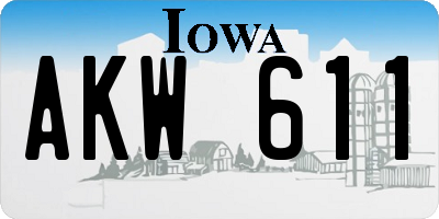 IA license plate AKW611