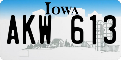 IA license plate AKW613