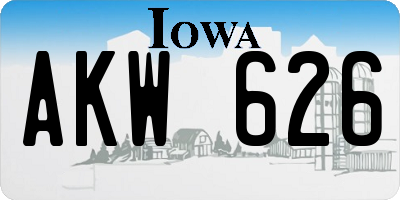 IA license plate AKW626