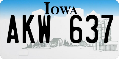 IA license plate AKW637