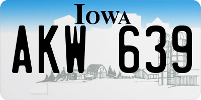 IA license plate AKW639