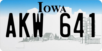 IA license plate AKW641