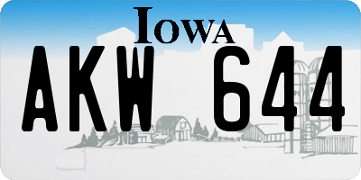 IA license plate AKW644