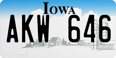 IA license plate AKW646