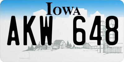 IA license plate AKW648