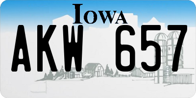 IA license plate AKW657